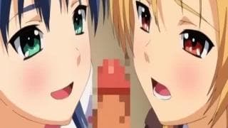 Two female students share a chinko